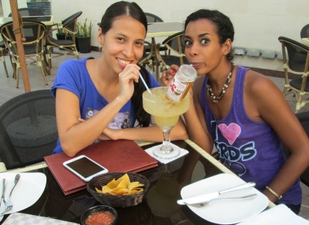 These girls know how to make the most of Cactus Cantina's outdoor terrace!